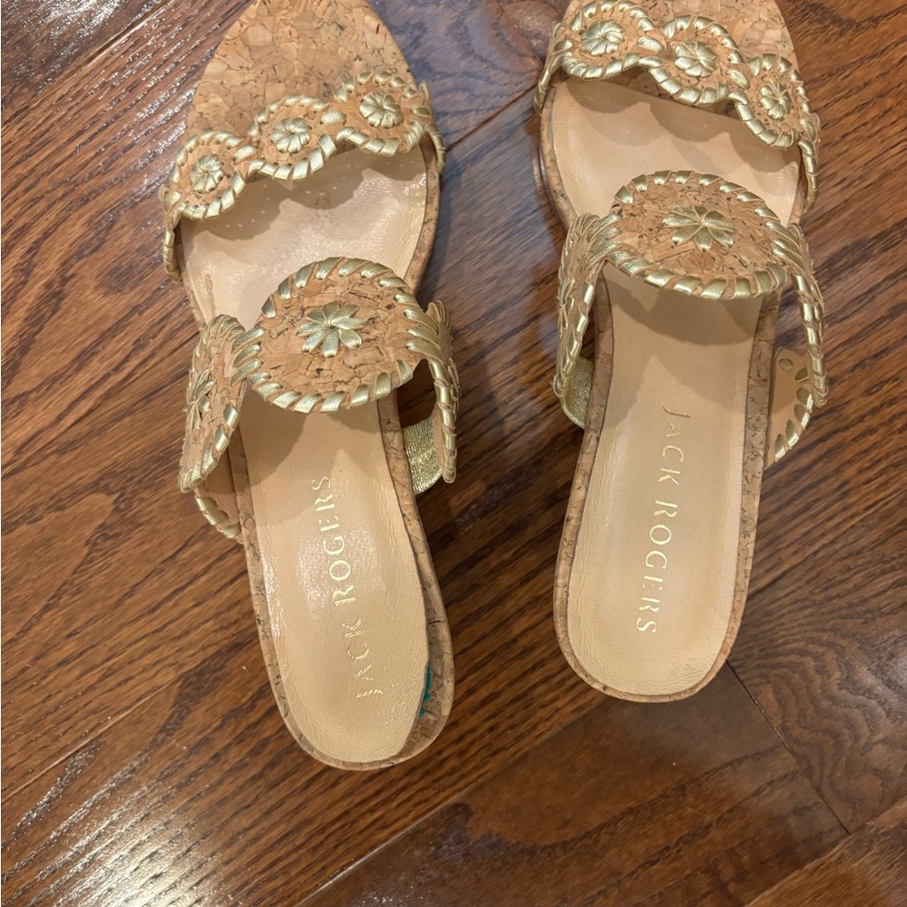 Jack Rogers Gold and Tan Women's Sandals